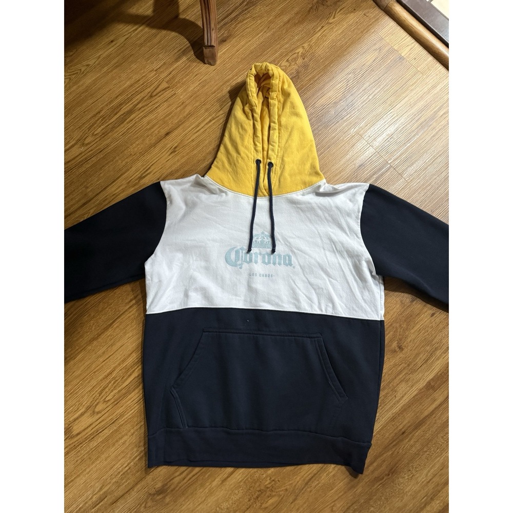 Corona Hoodie White Blue Yellow Men's Size EG (Extra Grande)